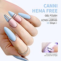 Canni Light Blue Gel Nail Polish 1Pcs Baby Blue Gel Polish Pastel Blue Color Nail Polish Gel High Gloss Soak Off U V Gel Nail F