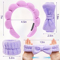 Ztomine Headbands For Women Spa Headband And Wristband Set Headband For Washing Face Facial Mask Makeup And Skin Care