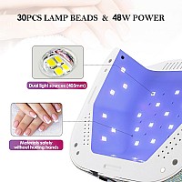 Belle Cordless Nail Lamp Rechargeable Uv Nail Lamp For Gel Nails Led Nail Lamp With 4 Timer Modes Gel Nail Light Decorate Wit