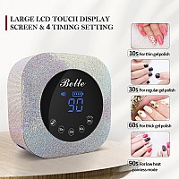 Belle Cordless Nail Lamp Rechargeable Uv Nail Lamp For Gel Nails Led Nail Lamp With 4 Timer Modes Gel Nail Light Decorate Wit