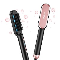 Wavytalk Hair Straightener Brush Ionic Hair Straightening Brush For Women Antiscald Ceramic Hair Straightener Comb Fast Heati