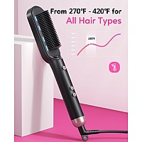 Wavytalk Hair Straightener Brush Ionic Hair Straightening Brush For Women Antiscald Ceramic Hair Straightener Comb Fast Heati