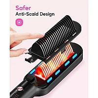 Wavytalk Hair Straightener Brush Ionic Hair Straightening Brush For Women Antiscald Ceramic Hair Straightener Comb Fast Heati