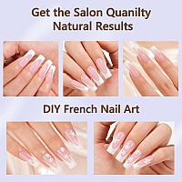 Misssix Deep French Gel Nail Tips 150Pcs French Tip Press On Nails Long Square Pink No Need To File 3 In 1 Tips Prelasting F