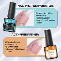 Ur Sugar 4 Pcs Nail Dehydrator Nail Primer Base And Top Coat Acid Free Natural Nail Prep Dehydrate Bond Primer Kit Glossy Su