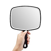 Omiro Hand Mirror Large Black Handheld Mirror With Handle 74 W X 103 L