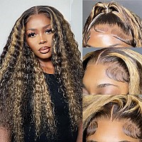 Bangjazz 28 Inch Deep Wave Lace Front Wigs Human Hair Fb27 180 Density 13X4 Hd Lace Frontal Wigs Human Hair Pre Plucked Ombre