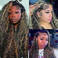 Bangjazz 28 Inch Deep Wave Lace Front Wigs Human Hair Fb27 180 Density 13X4 Hd Lace Frontal Wigs Human Hair Pre Plucked Ombre