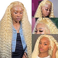 Siyusi Blonde Wig Human Hair Pre Plucked With Baby Hair 613 13X6 Lace Front Wig Human Hair 28Inch 180 Density Hd Lace Frontal W