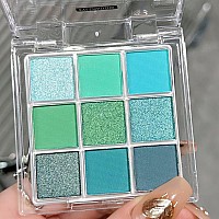 Meicoly Glitter Green Eyeshadow Palettegreen Eye Shadowlong Lasting Shimmer Eye Makeup Paletteshimmer Matte Shade Eyelid Colo