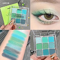 Meicoly Glitter Green Eyeshadow Palettegreen Eye Shadowlong Lasting Shimmer Eye Makeup Paletteshimmer Matte Shade Eyelid Colo