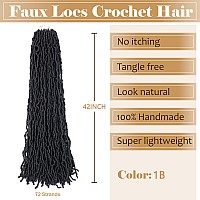 Faux Locs Crochet Hair Soft Locs 42 Inch 6 Packs Long Pre Looped Crochet Locs Goddess Locs Crochet Hair For Black Women Braiding