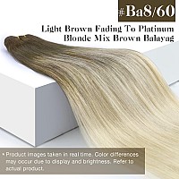 Sunny Sew In Human Hair Extensions Ombre Blonde Weft Hair Extensions Light Brown Roots To Platinum Blonde Ombre Human Hair Weft