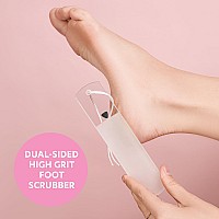 Bona Fide Beauty Czech Glass Foot File With Protective Sleeve Dualsided High Grit Foot Rasp Foot Scraper With Cord In Clear C