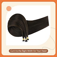 Full Shine Virgin Genius Weft Human Hair Extensions Dark Brown Hand Tied Weft Hair Extensions Soft Straight Hair Machine Remy Ha