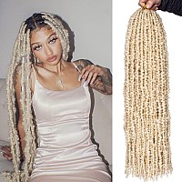 Beverlee Blonde Butterfly Locs Crochet Hair 24 Inch Distressed Faux Locs Prelooped 613 Goddess Locs Crochet Braids Handmade Ext