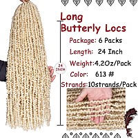 Beverlee Blonde Butterfly Locs Crochet Hair 24 Inch Distressed Faux Locs Prelooped 613 Goddess Locs Crochet Braids Handmade Ext