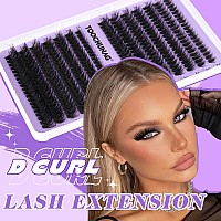 Toochunag Fluffy Clusters Lash Extension Kit Thick Eyelash Extension Kit 60D80D Wispy Cluster Individual Lashes Kit With Lash B