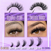 Toochunag Fluffy Clusters Lash Extension Kit Thick Eyelash Extension Kit 60D80D Wispy Cluster Individual Lashes Kit With Lash B