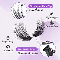 Toochunag Fluffy Clusters Lash Extension Kit Thick Eyelash Extension Kit 60D80D Wispy Cluster Individual Lashes Kit With Lash B