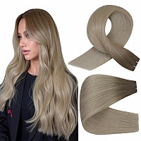 Full Shine Genius Weft Hair Extensions Virgin Hair Remy Hair Weft Extensions Hand Tied Hair Extensions Color Brown To Golden Bro