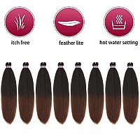 Zepin Pre Stretched Braiding Hair 12 Inch 8 Packs Professional Soft Yaki Braiding Hair For Braids Hot Water Setting Synthetic Cr