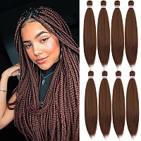 Atraente Pre Stretched Braiding Hair 26 Inch 8 Packs Light Brown Braiding Hair Long Prestretched Braiding Hair 30 Yaki Texture