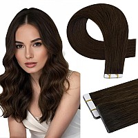 Full Shine Virgin Injection Tape In Hair Extensions Human Hair Color 2 Darker Brown Injected Human Hair Extensions Tape In 22 In