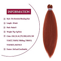 Zepin Pre Stretched Braiding Hair 16 Inch 8 Packs Professional Soft Yaki Braiding Hair For Braids Hot Water Setting Synthetic Cr