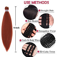 Zepin Pre Stretched Braiding Hair 16 Inch 8 Packs Professional Soft Yaki Braiding Hair For Braids Hot Water Setting Synthetic Cr