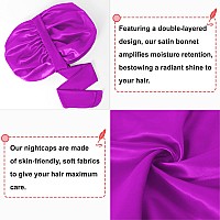 Large Silk Bonnet For Sleeping Satin Bonnet Hair Bonnet For Sleeping For Women Men With Tie Band Hair Wrap Shower Cap