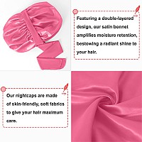 Large Satin Bonnet Silk Bonnet Hair Bonnet For Sleeping Double Layer Satin Bonnets For Women Natural Curly Hair Shower Cap