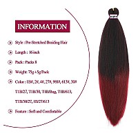 Zepin Pre Stretched Braiding Hair 16 Inch 8 Packs Professional Soft Yaki Braiding Hair For Braids Hot Water Setting Synthetic Cr