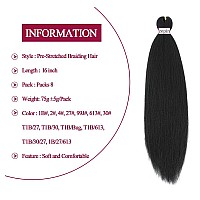 Zepin Pre Stretched Braiding Hair 16 Inch 8 Packs Professional Soft Yaki Braiding Hair For Braids Hot Water Setting Synthetic Cr