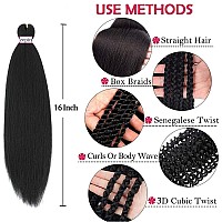 Zepin Pre Stretched Braiding Hair 16 Inch 8 Packs Professional Soft Yaki Braiding Hair For Braids Hot Water Setting Synthetic Cr