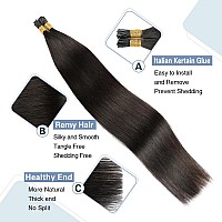 I Tip Hair Extensions Human Hair 26 Inch 1B Natural Black Itip Hair Extensions 50G50Strands Long Straight Pre Bonded Black I T