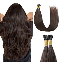 Sunya Brown I Tip Hair Extensions Human Hair 24 Inch 2 Dark Brown Itip Hair Extensions 50G50Strands Straight Pre Bonded I Tip