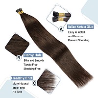 Sunya Brown I Tip Hair Extensions Human Hair 24 Inch 2 Dark Brown Itip Hair Extensions 50G50Strands Straight Pre Bonded I Tip