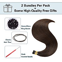 Sunya Brown I Tip Hair Extensions Human Hair 24 Inch 2 Dark Brown Itip Hair Extensions 50G50Strands Straight Pre Bonded I Tip