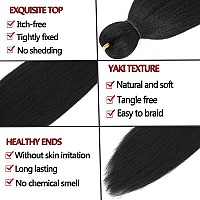 Zepin Pre Stretched Braiding Hair 12 Inch 8 Packs Professional Soft Yaki Braiding Hair For Braids Hot Water Setting Synthetic Cr