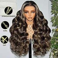 Arabella Balayage Lace Front Wig Human Hair 13X4 Rear To Go Glueless Wig 12A Hair 210 Density Body Wave Hair Balayage Hd Lace F