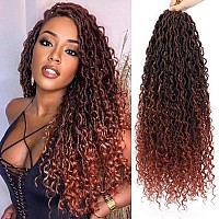 Burgundy Goddess Locs Crochet Hair 24 Inch 8 Packs Natural Looking Boho River Goddess Crochet Braiding Hair Trendy Edgy Faux