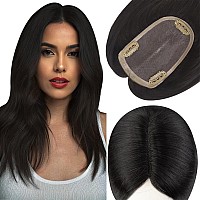 Full Shine Topper Hair Extensions 18Inch Hair Extensions Human Hair Toupee 3 5Inch Color 1B Off Black Hair Extensions Free Par