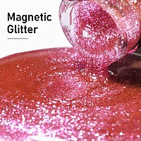 Mizhse Magnetic Gel Nail Polish Platinum Glitter Cat Eye Gel Nail Polish Set 8 Colors With Magnet Stick Sparkle Cateye Nail Ge