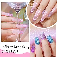 Mizhse Magnetic Gel Nail Polish Platinum Glitter Cat Eye Gel Nail Polish Set 8 Colors With Magnet Stick Sparkle Cateye Nail Ge