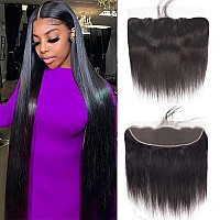 Lemoda 13X4 Frontal 18 Inch Straight Hd Transparent Lace Frontals 12A Brazilian Virgin Human Hair Lace Frontal Closure Natural B