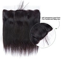 Lemoda 13X4 Frontal 18 Inch Straight Hd Transparent Lace Frontals 12A Brazilian Virgin Human Hair Lace Frontal Closure Natural B