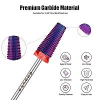 Depvko 5 In 1 Nail Drill Bits 332 Carbide Tungsten Nail Bits Two Way Rotate Professional Advanced Safety Cuticle Bits For N