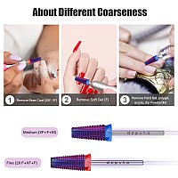 Depvko 5 In 1 Nail Drill Bits 332 Carbide Tungsten Nail Bits Two Way Rotate Professional Advanced Safety Cuticle Bits For N