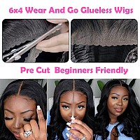 Uesoels Glueless Wigs Human Hair 6X4 Ready To Go Body Wave Lace Front Wigs Human Hair 12A Unprocessed Brazilian Virgin Human Hai